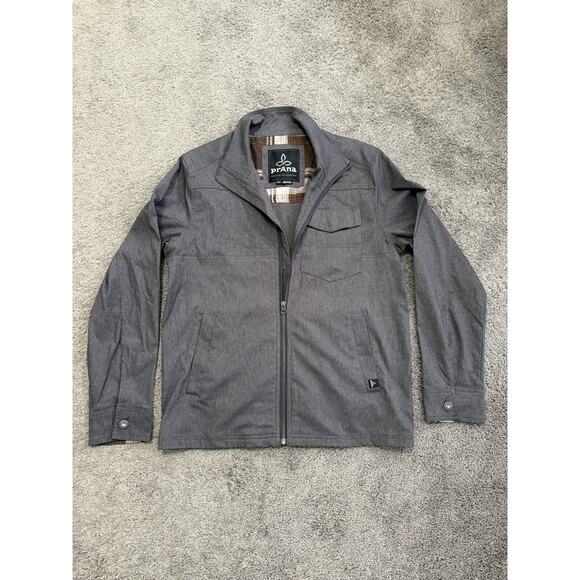 Prana Other - NWOT Prana Zion Bomber Jacket Men Medium Gray Full Zip Pockets Nylon Stretch